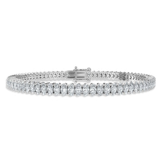 Oval Cut Diamond Tennis Bracelet In White Gold