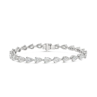 Pear Cut Diamond Tennis Bracelet In White Gold