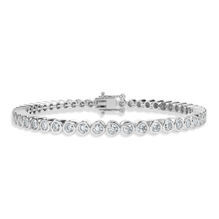 Bezel Diamond Tennis Bracelet In White Gold