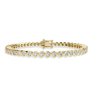 Bezel Diamond tennis Bracelet In Yellow Gold