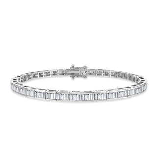 Baguette Diamond Tennis Bracelet In White Gold