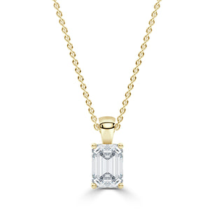 Emerald Diamond Pendant in Yellow Gold