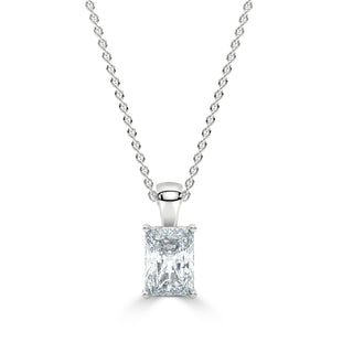 Radiant Diamond Pendant in White Gold