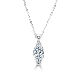 Marquise Diamond Pendant in White Gold