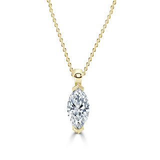 Marquise Diamond Pendant in Yellow Gold