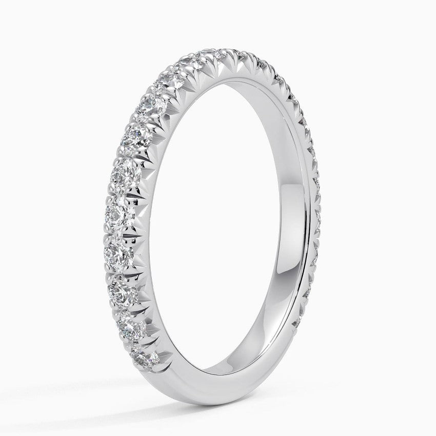 Pavé Set Diamond Wedding Band in White Gold