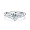 Heart and Pear shape Diamond Trilogy Ring