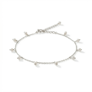 Dainty Pearl Drop Chain Bracelet in Gold