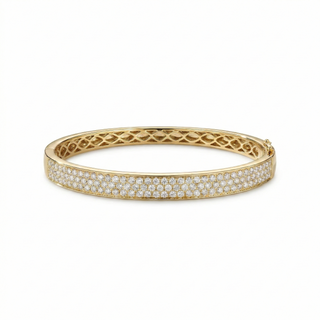 18K Gold Multi-Shape Diamond Bangle