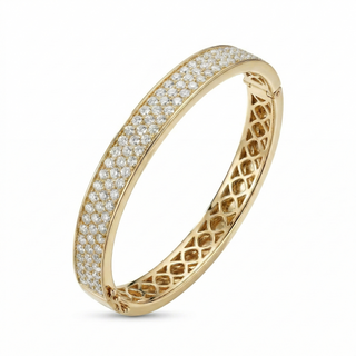 18K Gold Multi-Shape Diamond Bangle