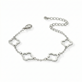 Clover Bracelet in 18K Yellow Gold (Malachite Style)