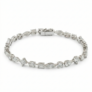 18K Multi-Shape Lab Diamond Tennis Bracelet