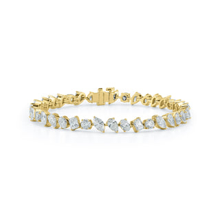 Round, Marquise, Pear, Oval & Princess Cut Tennis Bracelet In Yellow Gold