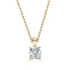 Cushion Cut Diamond Pendant in Yellow Gold