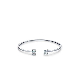 Radiant Cut Bangle In White Gold