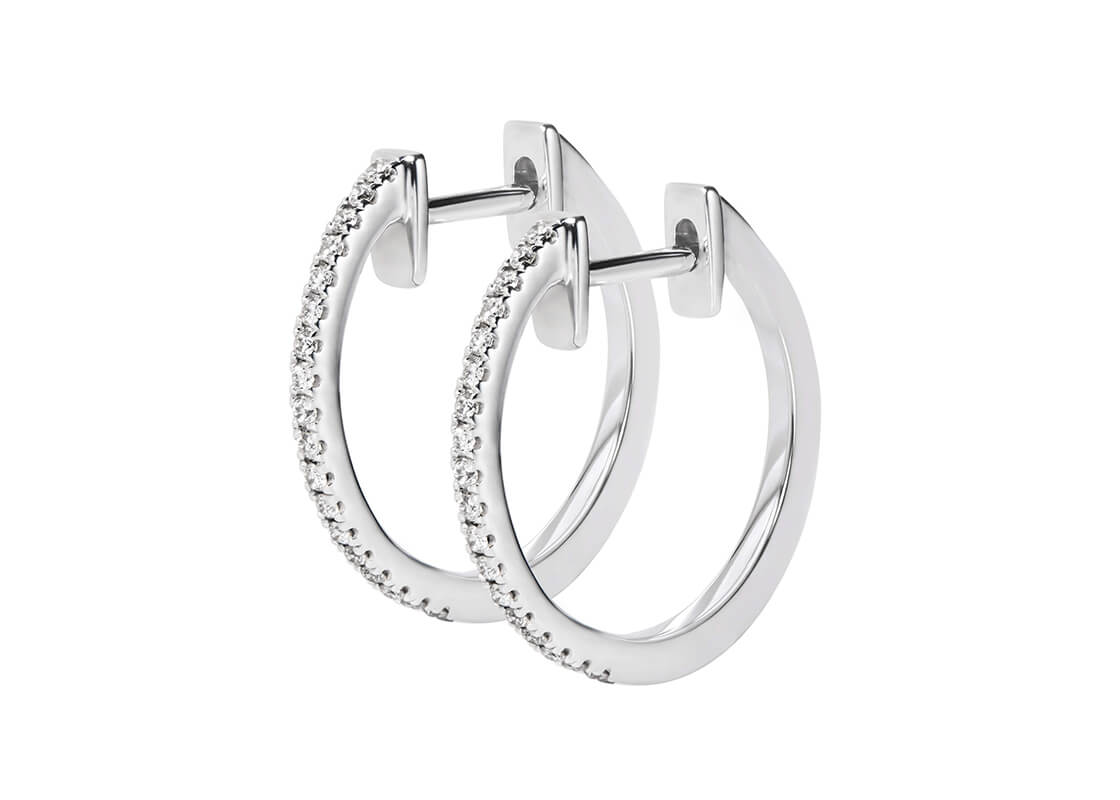 Diamond Set Hoops