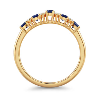 Sapphire & Diamond Alternating Half-Eternity Band