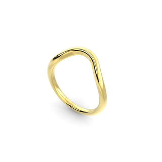 Sculpted Wave Gold Ring in Solid 18K Gold
