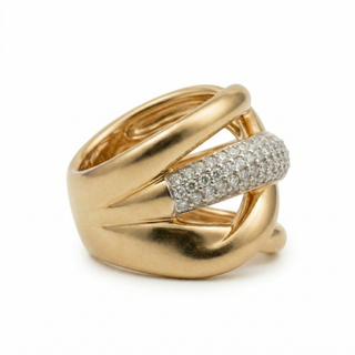 Triple Band Crossover Diamond Ring