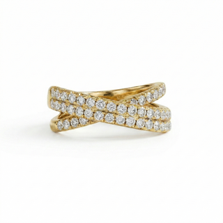 Diamond Triple Crossover Ring