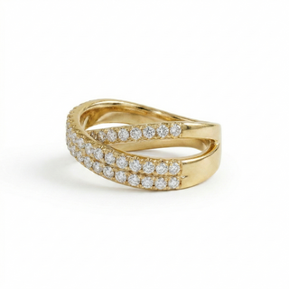 Diamond Triple Crossover Ring
