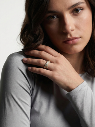 Diamond Triple Crossover Ring