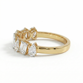 Triple Row Crossover Pavé Diamond Ring