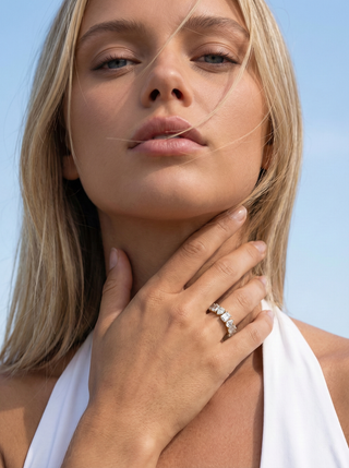 Triple Row Crossover Pavé Diamond Ring