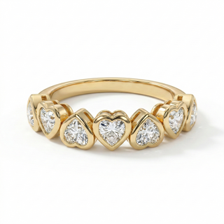 Heart-Set Diamond Band Ring