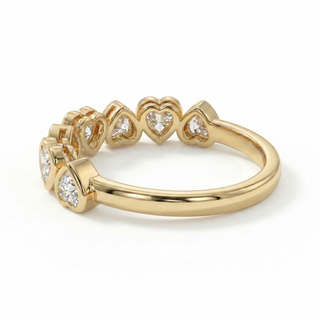 Heart-Set Diamond Band Ring