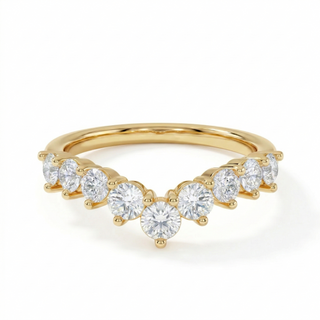 Diamond Chevron Curve Ring