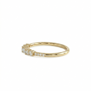Baguette & Round Diamond Petite Band Ring