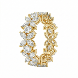 Floral Cluster Diamond Band Ring