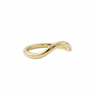Sculpted Wave Gold Ring in Solid 18K Gold