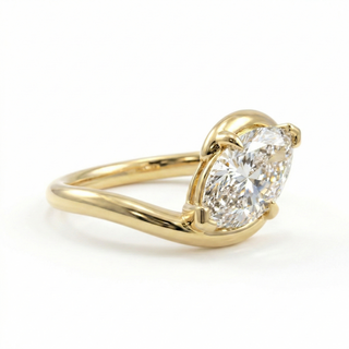 Marquise Wave Wrap Ring in Solid 18K Gold