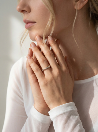 Baguette & Round Diamond Half-Eternity Band